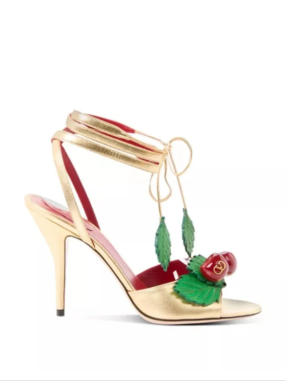 Valentino Garavani Womens Cherryfic Ankle Wrapped Sandals Size 7.5